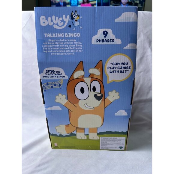 Bluey Talking Bingo Plush Toy 9 Phrases Interactive Stuffed Animal 3+ 8.5"x12" - Picture 4 of 9